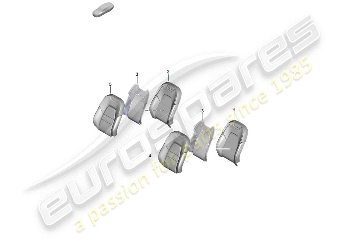 porsche 2025 (cayenne e3 pa) pièce en mousse housse de dossier siège standard schéma des pièces