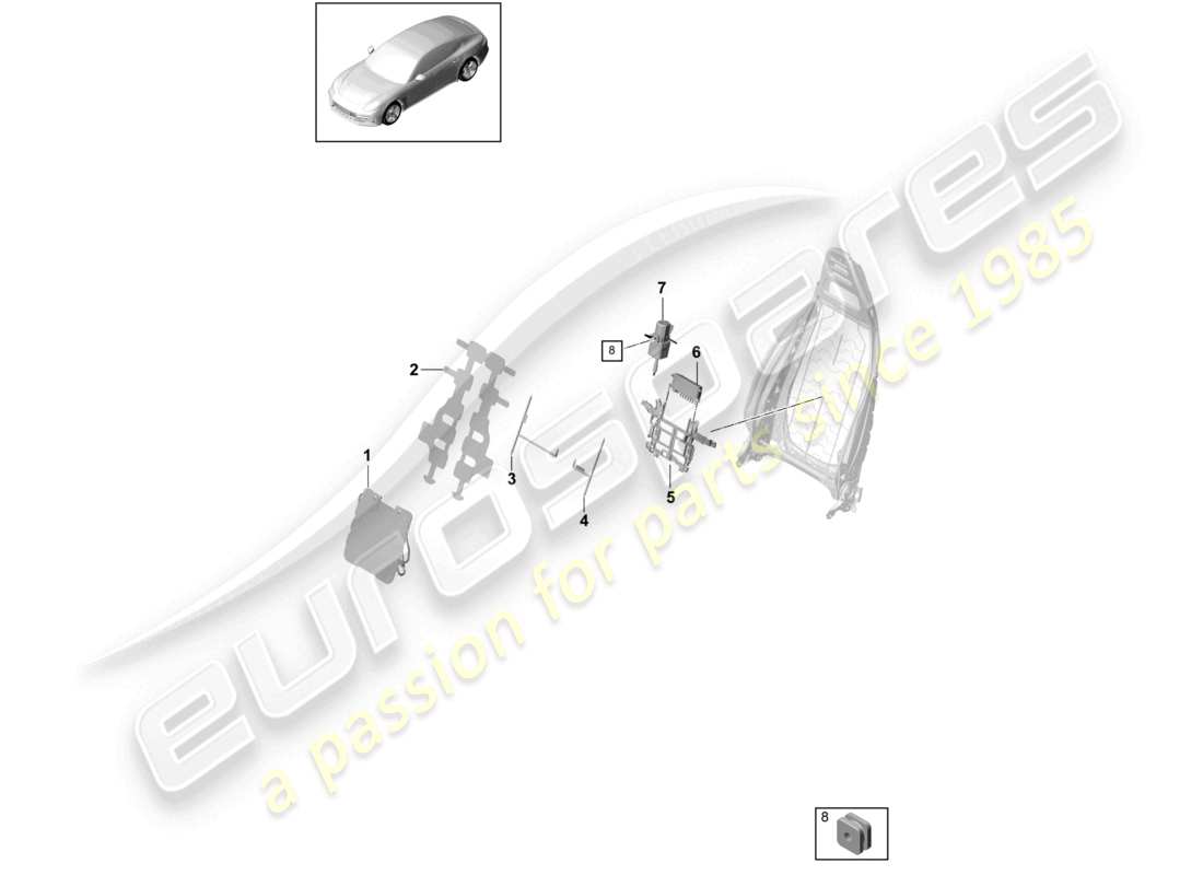 porsche 2021 (panamera 971-1) tapis de massage lombaire sièges avant siège confort schéma des pièces