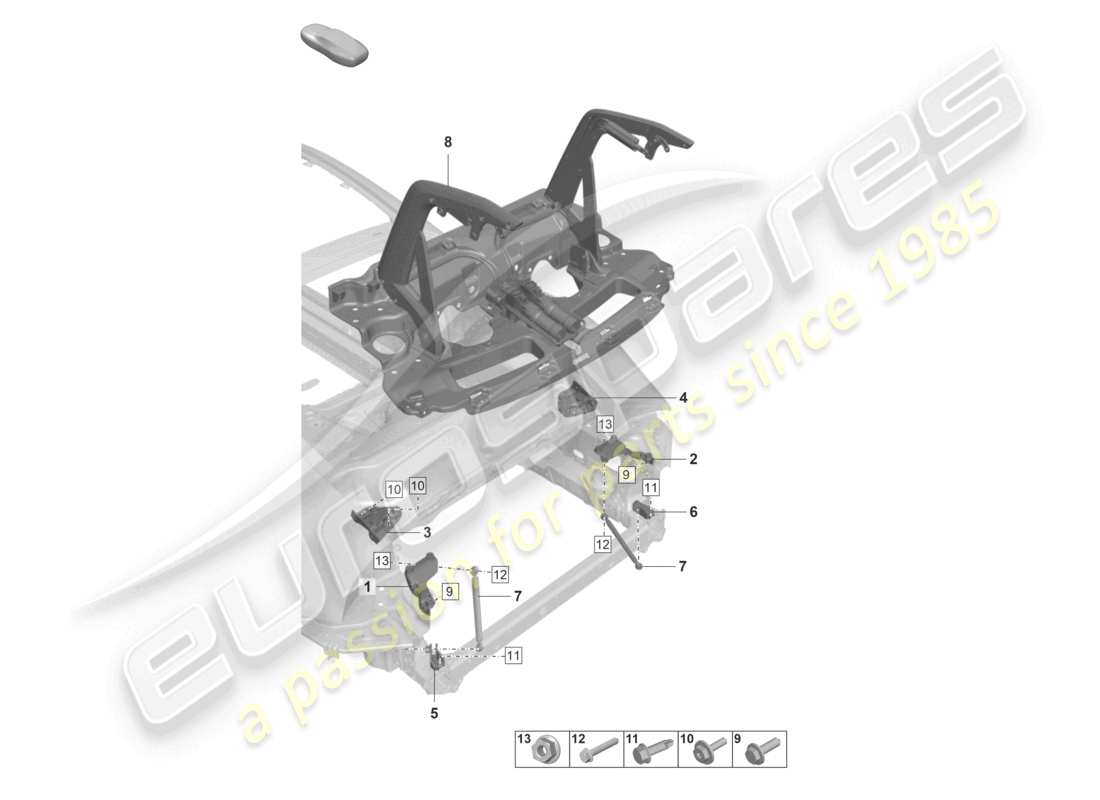 porsche 2023 (992-1 gt3/rs/st) aileron arrière schéma des pièces
