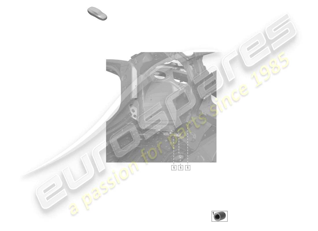 porsche 2022 (992-1 turbo / s) schéma des pièces du soubassement du support d'essieu avant