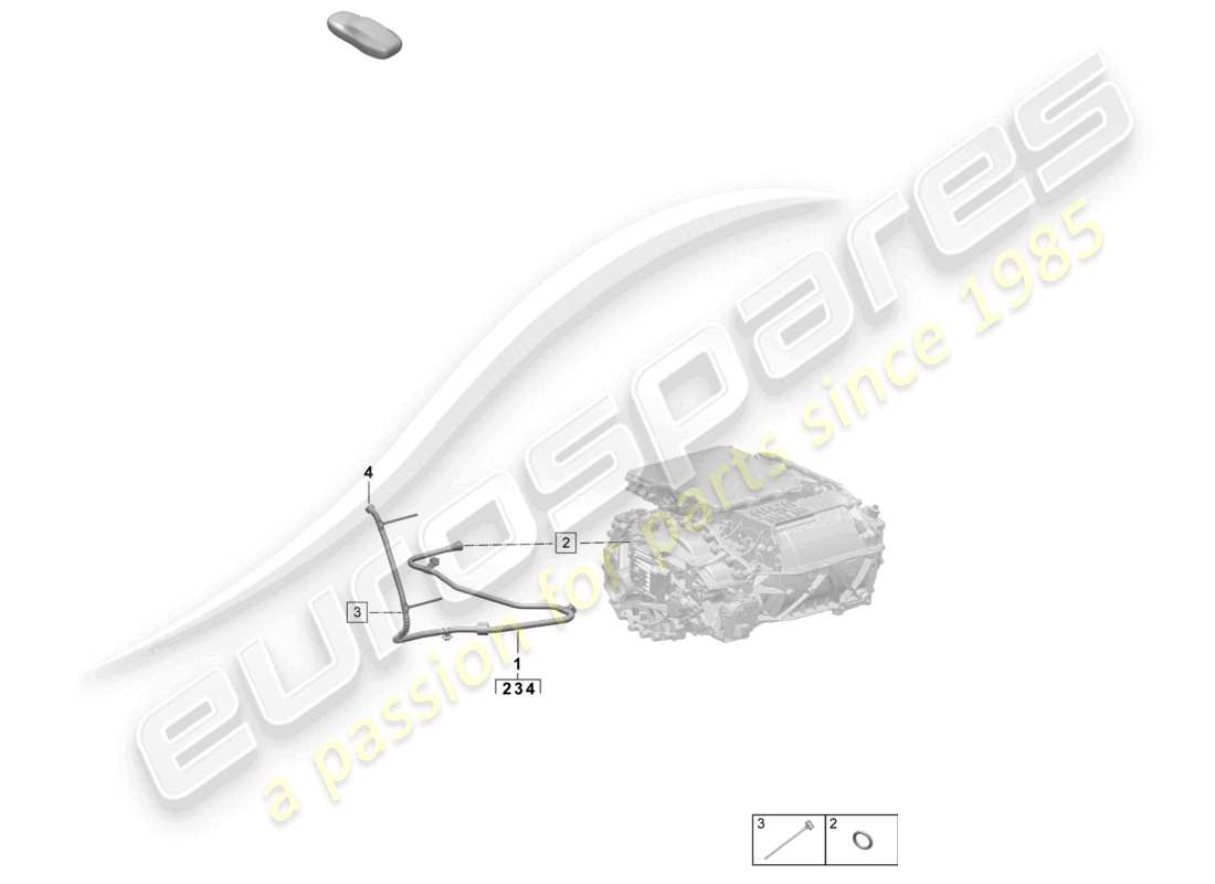 porsche 2024 (macan-e) schéma des pièces de la conduite de reniflard de la boîte de vitesses turbo macan 4s