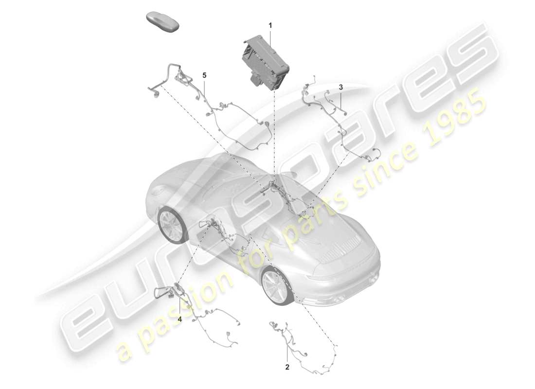porsche 2021 (992-1) portes unités de contrôle faisceaux de câblage schéma des pièces
