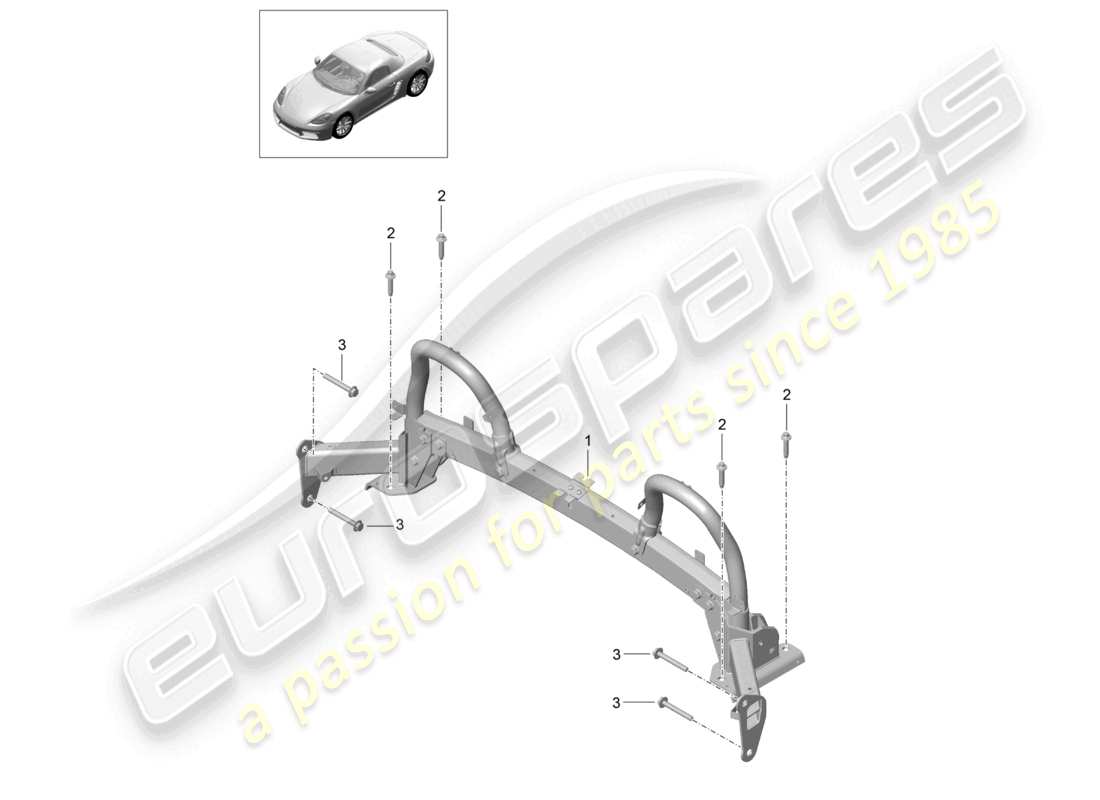 porsche 2024 (718 boxster) roll bar schéma des pièces