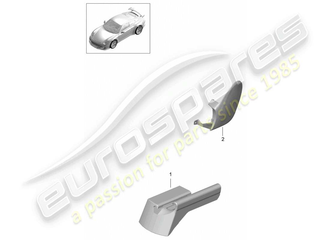porsche 2021 (991-2 r/gt3/rs) siège sport plus (complet) plus disponible garniture pour rail de guidage siège avant schéma des pièces