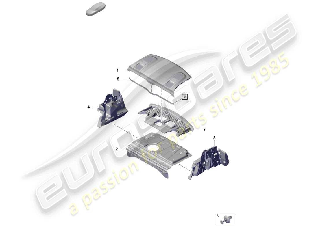 porsche 2023 (taycan 9j1-1) diagramme des pièces de l'absorbeur de bruit