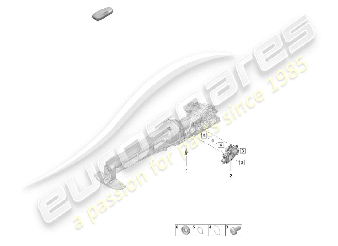 porsche 2022 (992-1 turbo / s) schéma des pièces des capteurs de différentiel d'essieu avant