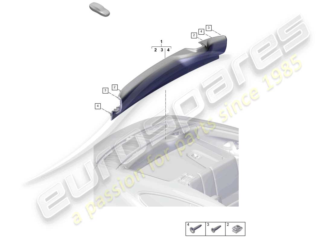 porsche 2025 (992-2 gt3) garniture arrière garniture du panneau arrière schéma des pièces