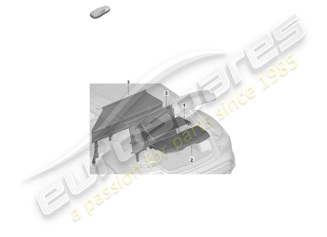 porsche 2023 (taycan 9j1-1) diagramme des parties de l'étagère à plateau