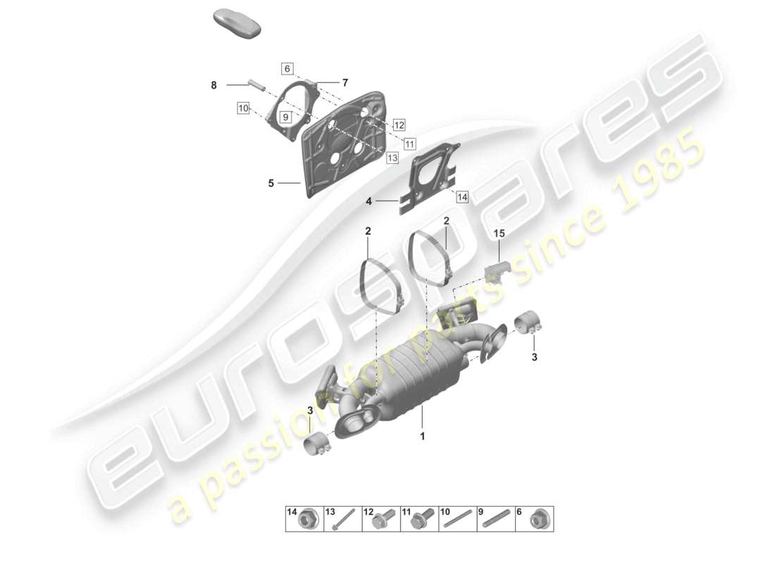 porsche 2024 (992-2) silencieux pour système d'échappement sport schéma des pièces