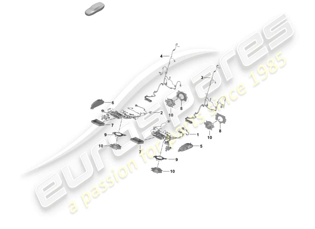 porsche 2024 (panamera 976) schéma des pièces du siège sport électrique