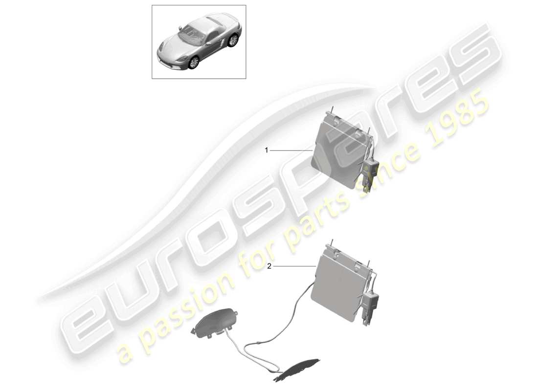 porsche 2023 (718 boxster) schéma des pièces des accessoires de soutien lombaire