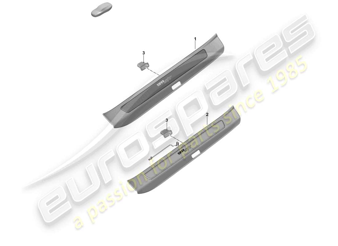 porsche 2023 (992-1 gt3/rs/st) bande d'entrée avec lettrage schéma des pièces
