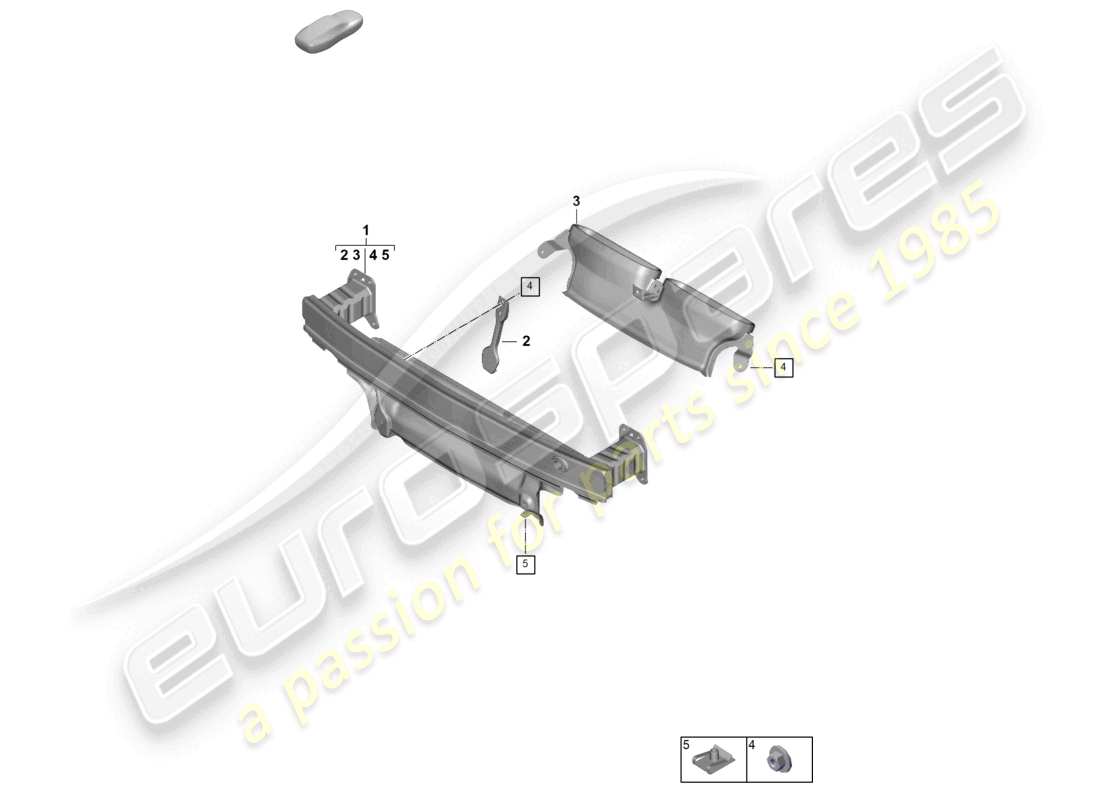 porsche 2024 (992-2) schéma des pièces du support de pare-chocs