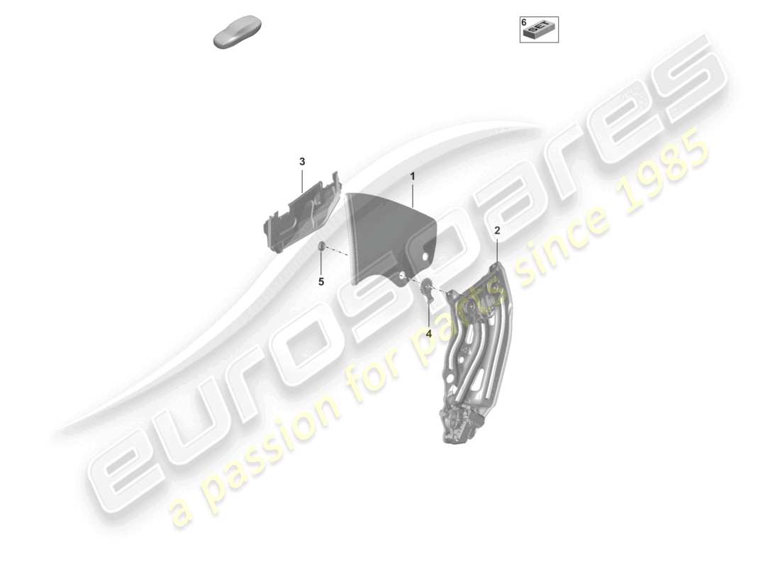 porsche 2022 (992-1 turbo / s) fenêtre latérale diagramme des pièces