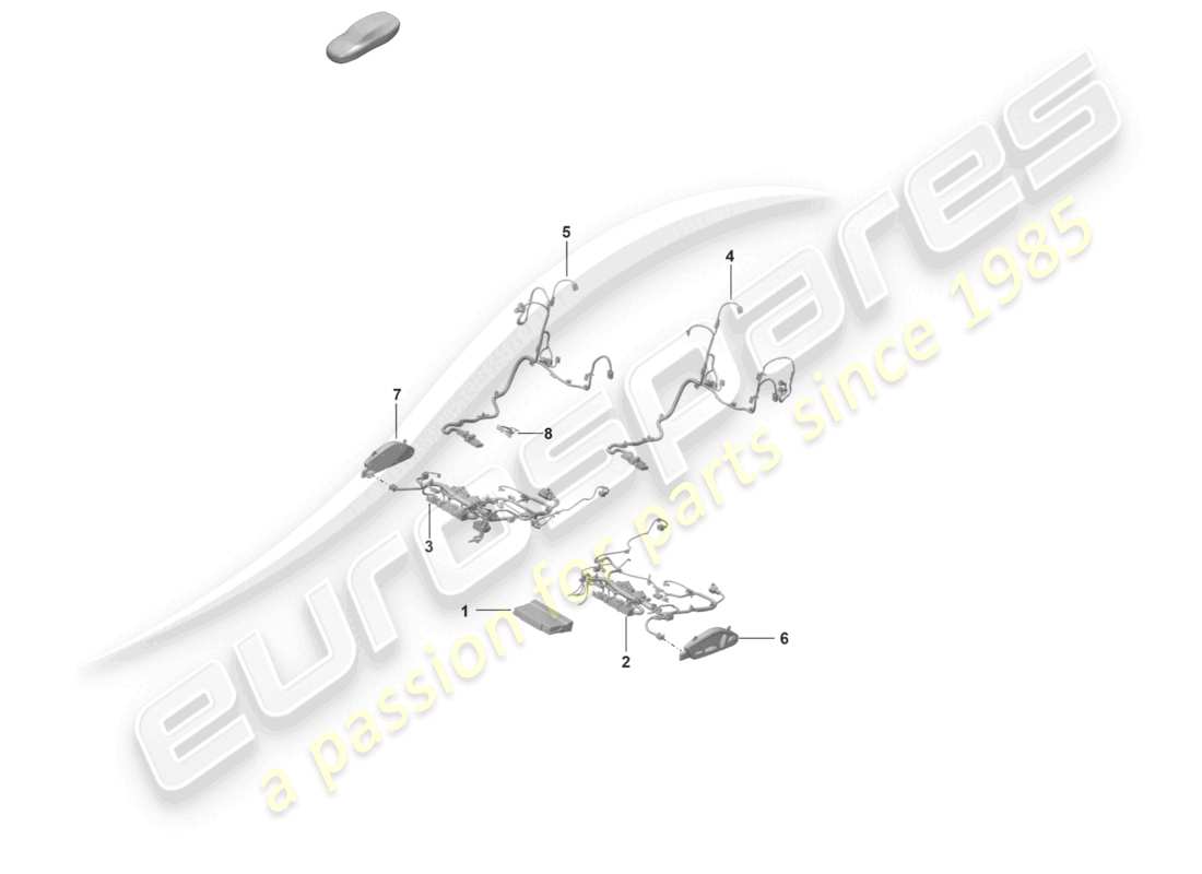 porsche 2022 (992-1 gt3/rs/st) siège sport électrique plus pour modèles avec sièges 18-way à réglage électrique schéma des pièces