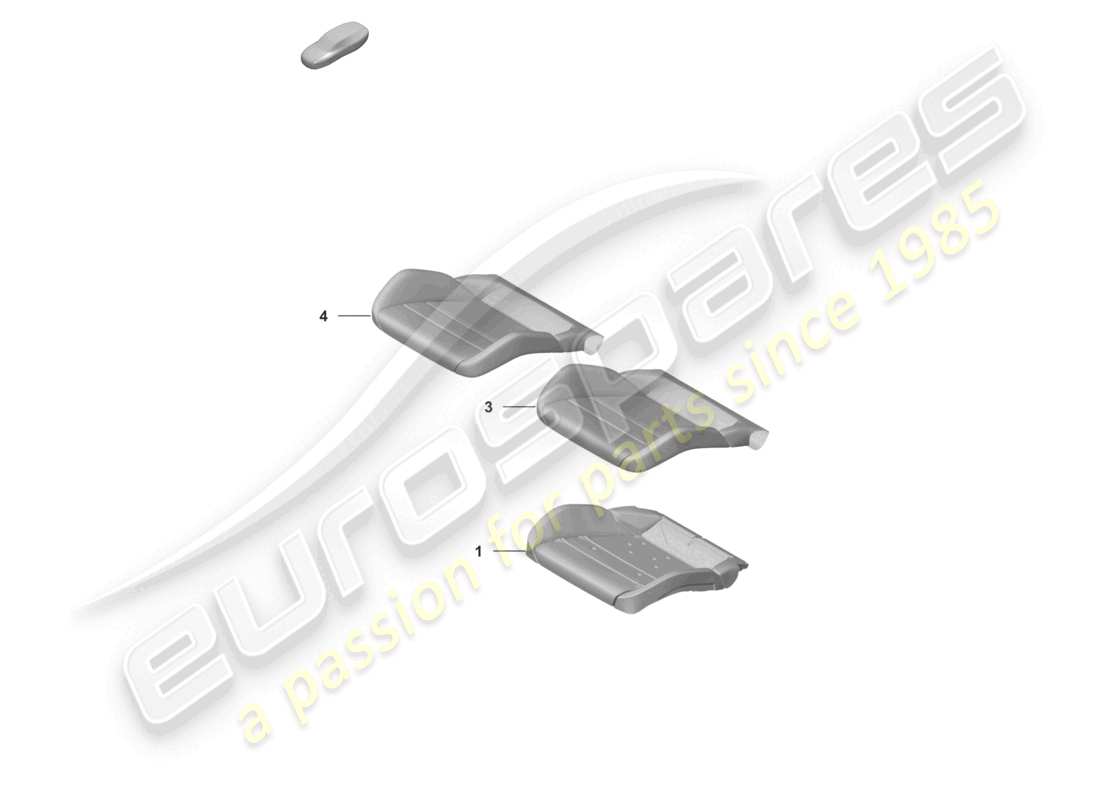 porsche 2022 (992-1 gt3/rs/st) pièce en mousse housse de siège siège sport plus diagramme des pièces