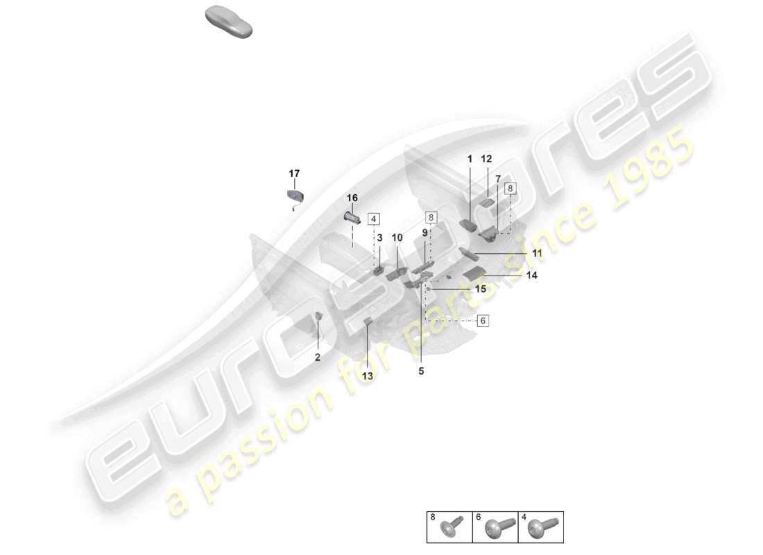 porsche 2020 (992-1 turbo / s) schéma des pièces de la prise de commutation