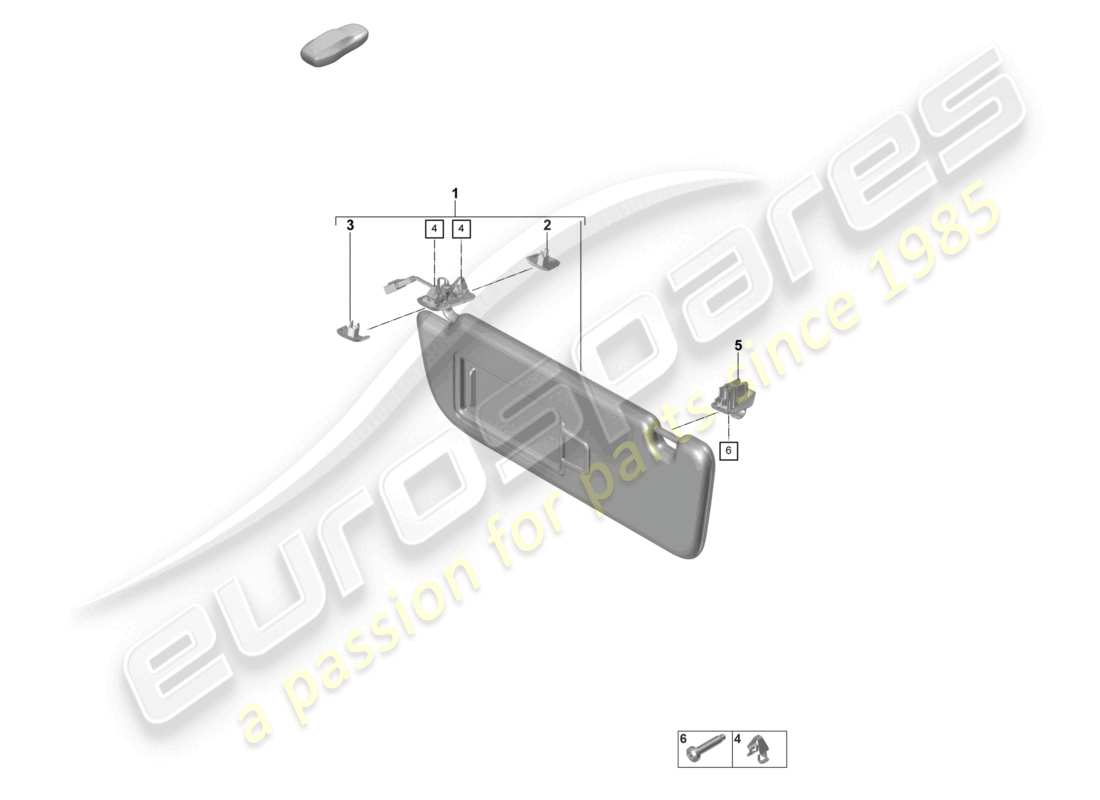porsche 2022 (panamera 971-2) diagramme des pièces des pare-soleil