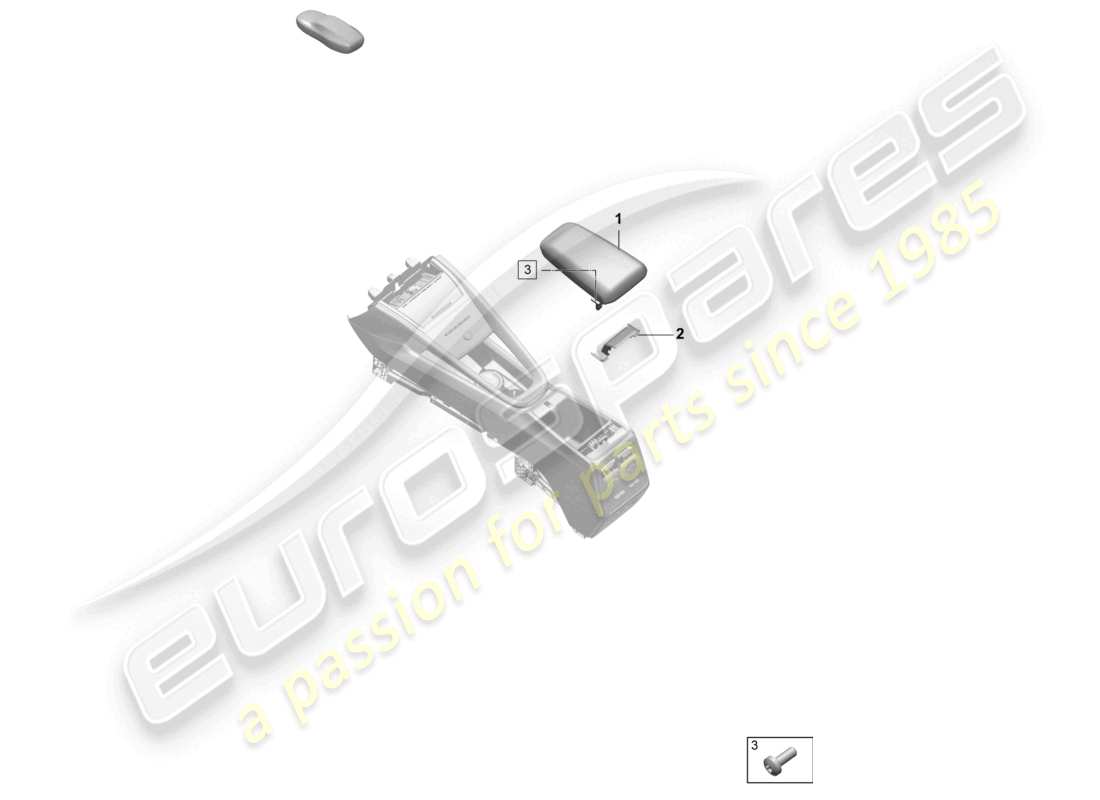 porsche 2025 (macan-e) accoudoir de la console centrale schéma des pièces