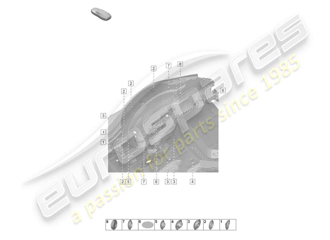 porsche 2022 (992-1 turbo / s) bouchons pour carrosserie arrière, extérieur carrosserie passage de roue diagramme des pièces