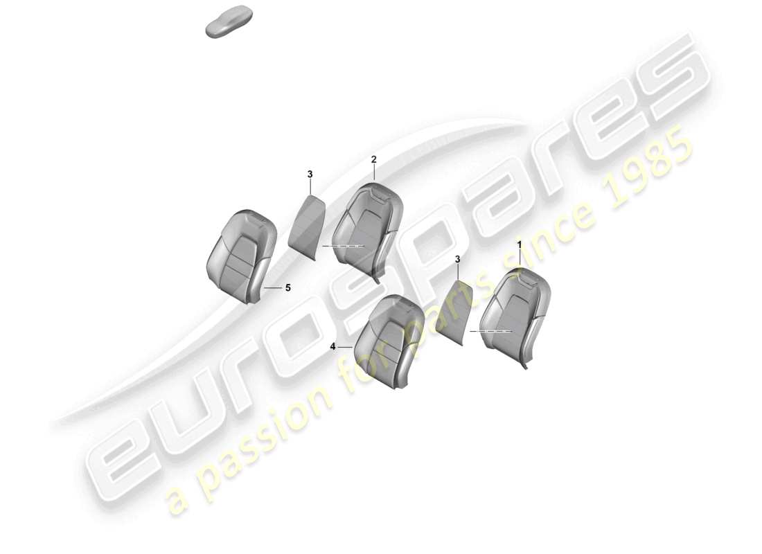 porsche 2026 (cayenne e3 pa) pièce en mousse housse de dossier siège confort diagramme des pièces
