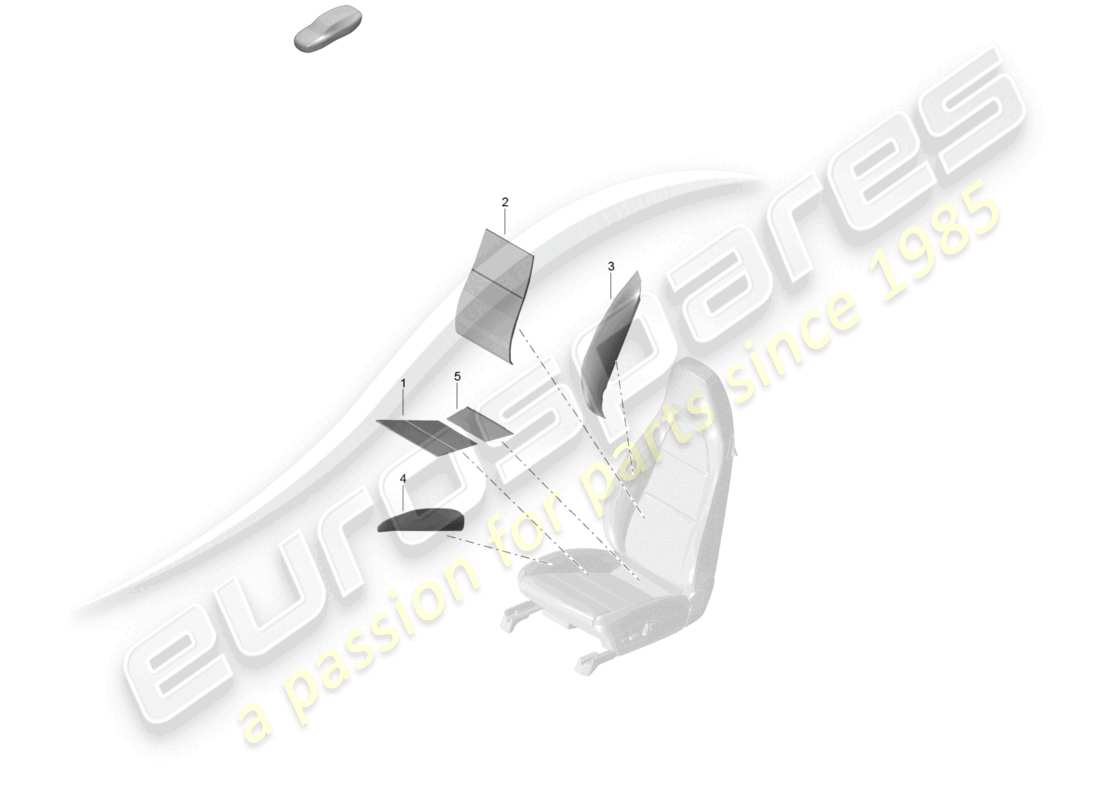porsche 2024 (718 boxster spyder) élément chauffant siège baquet sport rabattable schéma des pièces