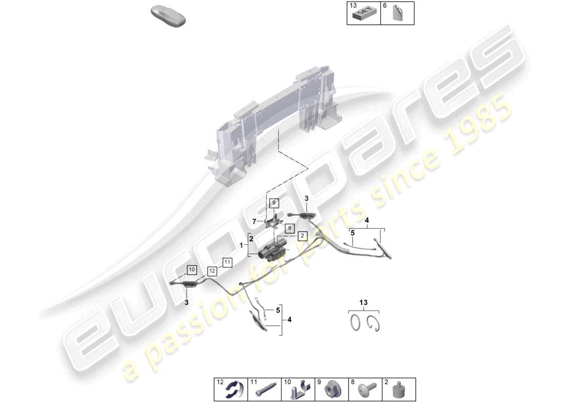 porsche 2024 (992-2) unité d'entraînement système hydraulique pour actionner le toit ouvrant diagramme des pièces