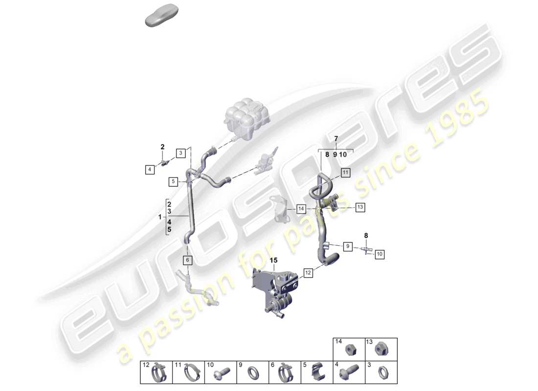 porsche 2026 (cayenne e3 pa) système de refroidissement du liquide de refroidissement schéma des pièces