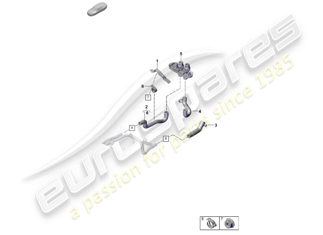 porsche 2026 (cayenne e3 pa) chauffage arrière système de refroidissement de la batterie pour véhicules à propulsion hybride schéma des pièces