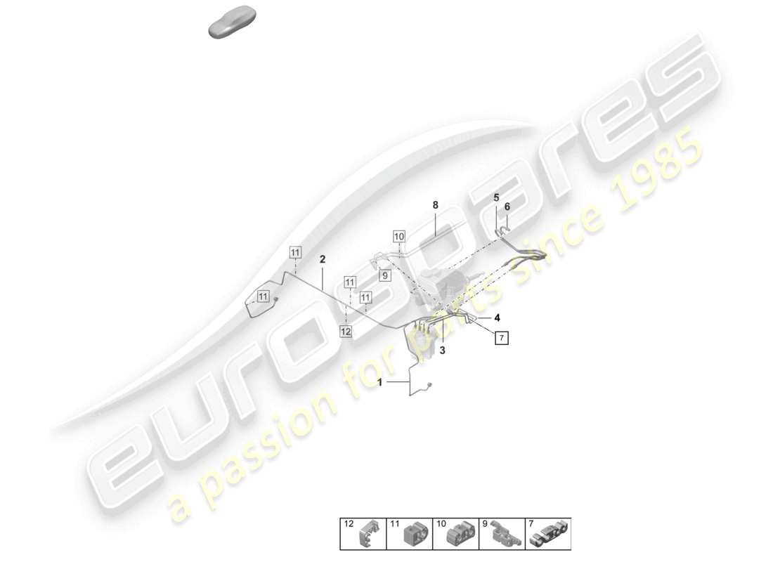 porsche 2022 (992-1 turbo / s) schéma des pièces de la conduite de frein avant