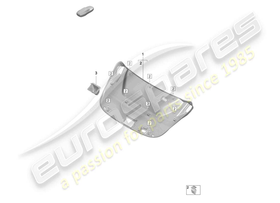 porsche 2023 (taycan 9j1-1) panneau de garniture de couvercle arrière schéma des pièces