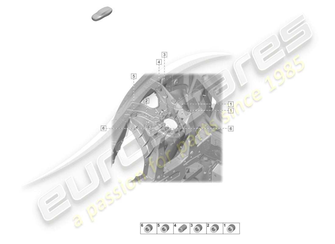 porsche 2023 (taycan 9j1-1) dôme de jambe de suspension avant gauche et droite schéma des pièces