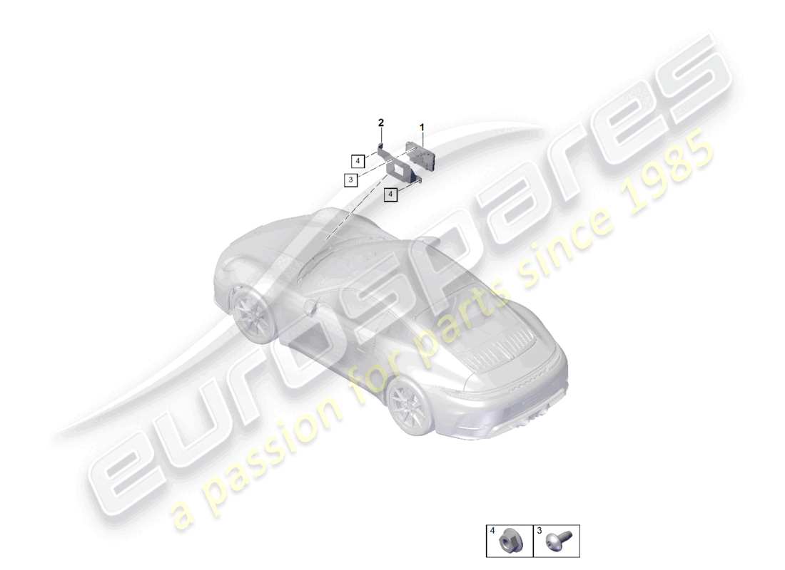 porsche 2024 (992-2) unité de commande pour châssis unité de commande de porte schéma des pièces