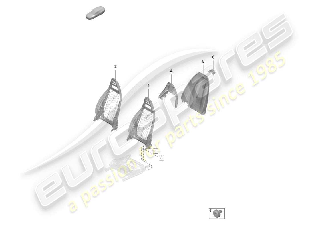 porsche 2022 (panamera 971-2) cadre de dossier coque de dossier siège confort siège sport diagramme des pièces