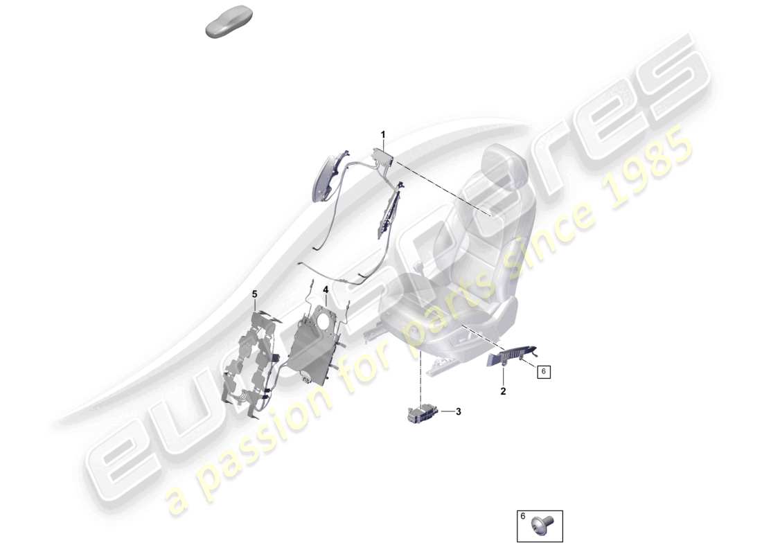 porsche 2024 (cayenne e3 9ya/9yb) composants pneumatiques pour siège siège confort siège sport schéma des pièces