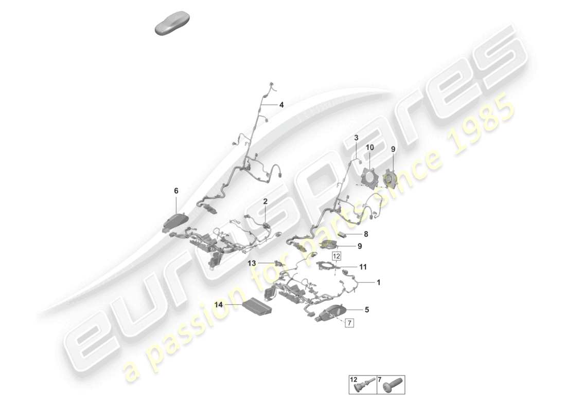porsche 2021 (taycan 9j1-1) siège sport électrique schéma des pièces