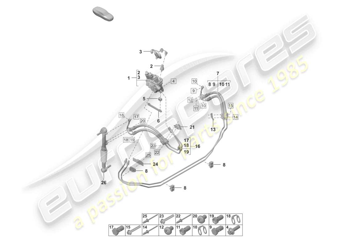 porsche 2022 (992-1 turbo / s) schéma des pièces du bloc de soupapes de conduite hydraulique pdcc