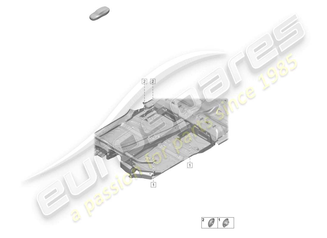 porsche 2022 (taycan 9j1-1) schéma des pièces intérieures du soubassement