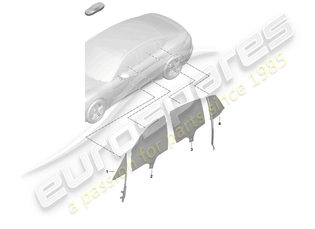 porsche 2026 (panamera 976) diagramme de pièce de porte-fenêtre