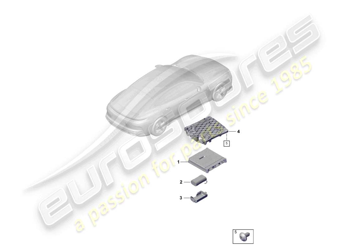 porsche 2026 (panamera 976) pour les modèles avec téléphone et appel d'urgence schéma des pièces