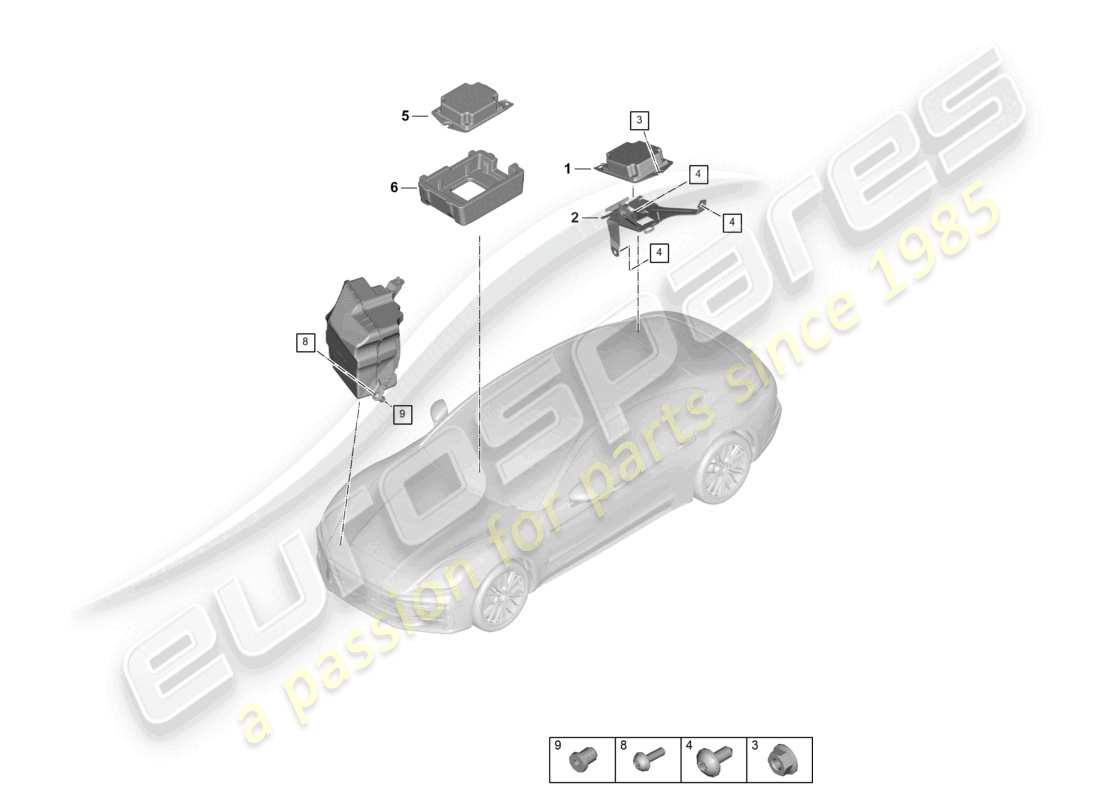 porsche 2025 (panamera 976) unité de commande pour système audio du moteur schéma des pièces intérieures du système audio