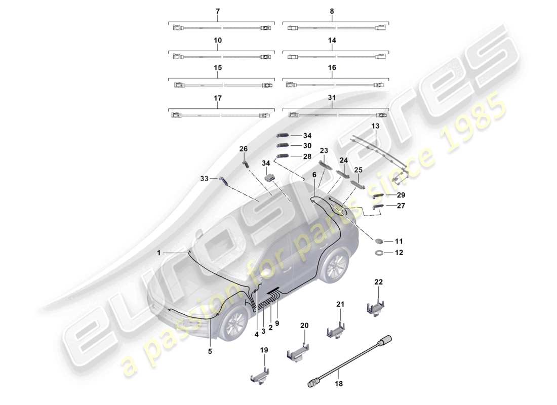 porsche 2026 (cayenne e3 pa) schéma des pièces de l'amplificateur d'antenne