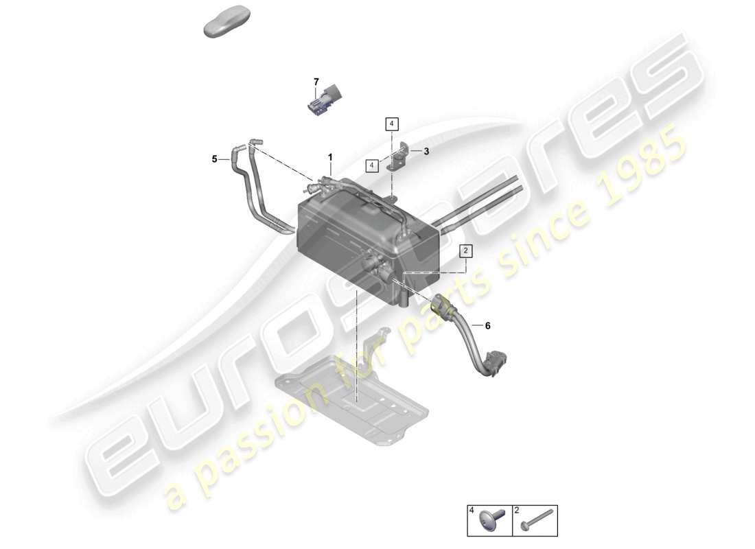 porsche 2024 (992-2) batterie hybride schéma des pièces