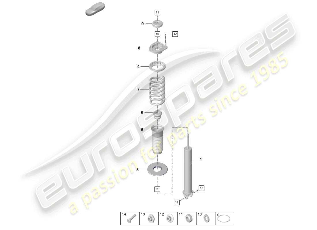 porsche 2024 (992-2) amortisseur (ressort cyl.) pièce individuelle schéma des pièces