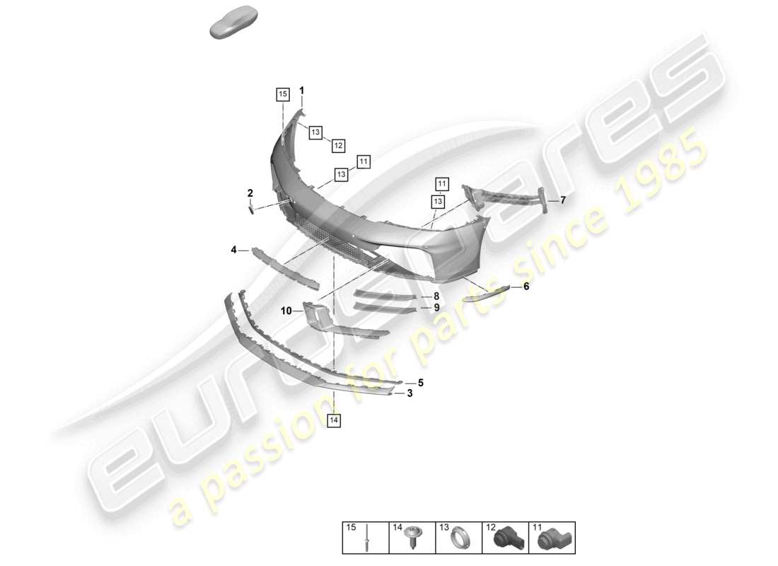 porsche 2024 (992-2) schéma des pièces du pare-chocs avant sport design package aerokit