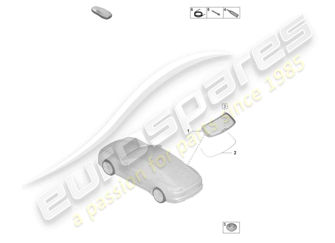 porsche 2024 (panamera 971-2) fenêtre arrière schéma des pièces