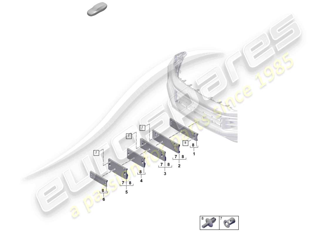 porsche 2025 (cayenne e3 pa) support de plaque d'immatriculation