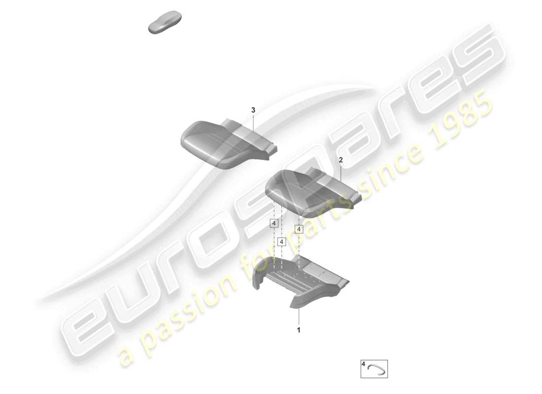 porsche 2021 (panamera 971-2) pièce en mousse housse de siège siège sport pour modèles avec ventilation de siège diagramme des pièces