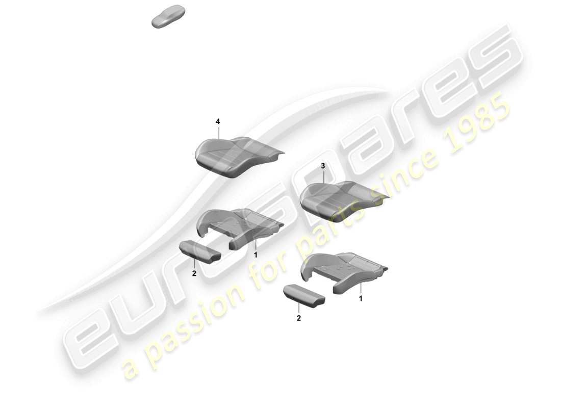 porsche 2026 (taycan 9j1-2) pièce en mousse housse de siège siège sport schéma des pièces