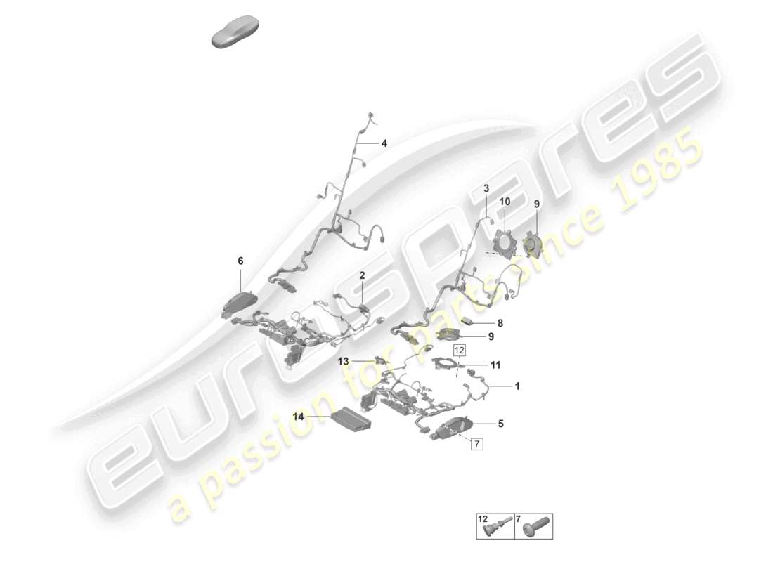 porsche 2021 (taycan 9j1-1) siège sport électrique schéma des pièces